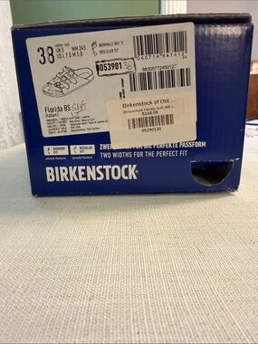 Birkenstock Blue Box with White Logo and Labels